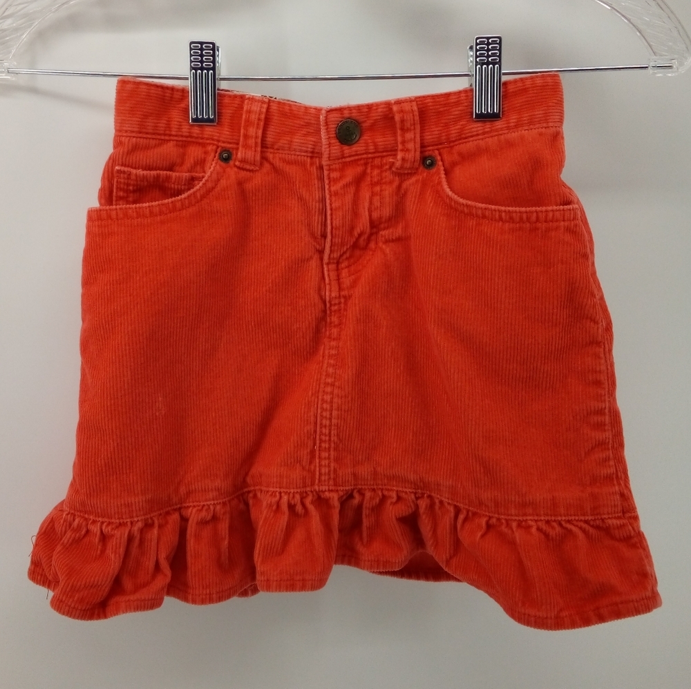 Lands End Kids Corduroy Orange Girls Skort Skirt Shorts Combo 100% Cotton 6